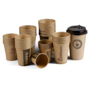 China Disposable paper coffee cups with lids branded takeaway coffee cups container supplier