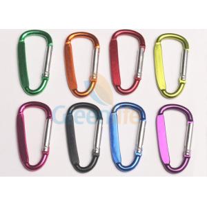 China Promotional Aluminum Carabiner Clips , Silver Pole Personalized Carabiner Keychain supplier