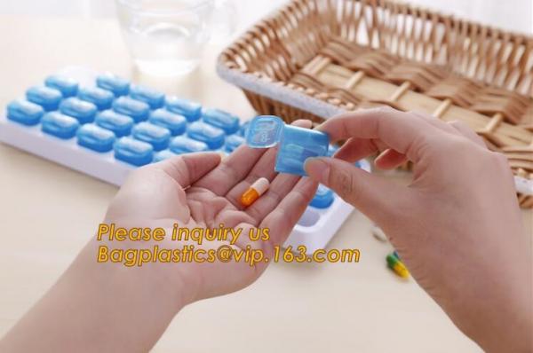 Clear Cute Round small Plastic Weekly 7 Days Pill Box,eco-friendly wholesale