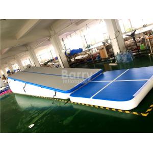 China Double Wall Fabric Blue Floating Water Inflatable Air Track Ramp For Slide supplier