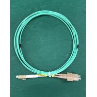 China Multimode Aqua Fiber Patch Cable LC LC Duplex Patch Cord OM3-300 2.0mm Diameter on sale