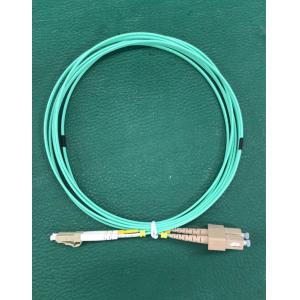 Multimode Aqua Fiber Patch Cable LC LC Duplex Patch Cord OM3-300 2.0mm Diameter