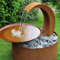 China Corten Steel Water Feature Electric Water Fountain - Rusty Finish welding design on sale