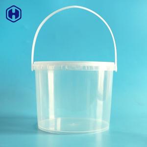 China Single Handle Transparent Plastic Bucket PP Round Cover  Yogurt Packing supplier