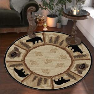 American Style Round Animal Pattern Carpet Living Room / Hotel Carpet