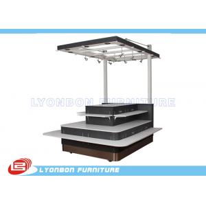 MDF Shopping Mall Wooden Kiosk With Wheels , SGS Mobile Display Kiosk