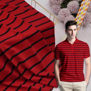 Breathable Mercerized Cotton Fabric Striped Yarn Dyed For Polo Shirt