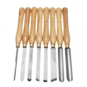 Brushed Stainless Steel Carbide Tip Wood Lathe Tools Chisel Set With Wood Handle