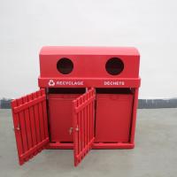 China Customized Metal Outdoor Trash Cans 120 Liter Outdoor Garbage Bin Rectangular on sale