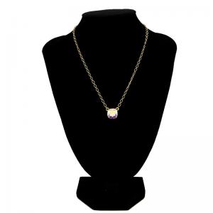 China Dainty Name Diamond Pendant Necklace Gold Long Diamond Moon Necklace supplier