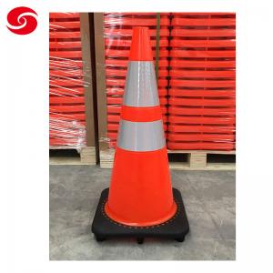 China America Standard Outdoor Rescue Equipment Reflective Orange PVC Plastic Cone supplier