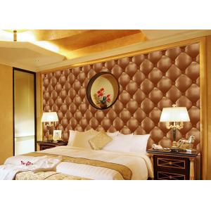 China Concise Diamond Printing Inmitation Leather Wall Coverings Moisture Resistant supplier