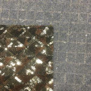 China Hot Foil Stamping Double Sided Sequin Fabric Bulk Flocked Lightweight supplier