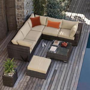 Terrace Rattan Couch Outdoor Unfolded Comfortable Outdoor Sofa