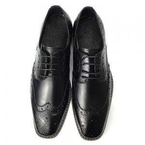 China Mens Casual Leather Shoes / Mens Black Oxford Shoes Fashion Italian Style supplier