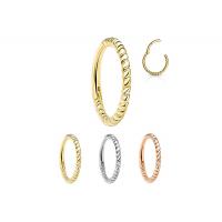 China Twisted Rope 14k Gold Nose Ring 18G , Nose Piercing Clicker for Gift on sale