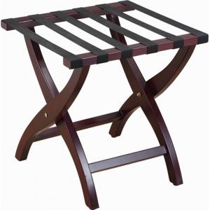 China Hotel 6 Black Straps Wooden Luggage Racks For Suitcases supplier