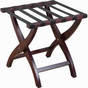 Hotel 6 Black Straps Wooden Luggage Racks For Suitcases