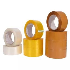 China Yellow Brown Custom Waterproof Acrylic Bopp Single Sided Pressure Sensitive Adhesive Tape supplier