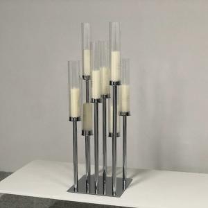 China 5 Arm Fireplace Antique Candle Candelabra For Christmas Silver Stick Candle Holder 90cm supplier