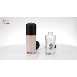 China 30ml Cosmetic Makeup Glass Lotion Bottle Liquid Foundation Bottle With Pump supplier