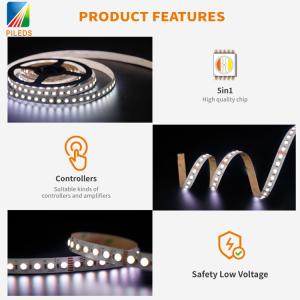 China High Lumen SMD 5050 5 in 1 RGBCCT Dc 12V 24V 5M 300 LEDs RGB Mixed Dual Color Flexible Led Light Strip RGBWW wholesale