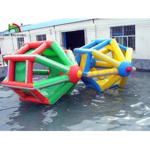 China Colorful 3 * 2.8m Blow Up Water Wheel PVC Tarpaulin Toy For Adult / Kids Summer Use supplier