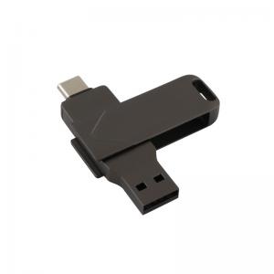 China Type C And Usb Both Port Fast Memory Stick Metal Body Gun Black Color supplier
