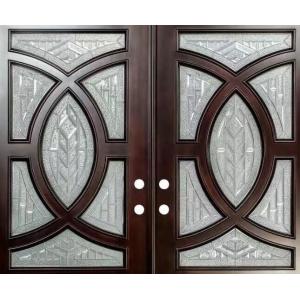 1625MM Zinc Caming Decorative Stained Glass Entry Doors Windows 1in Thickness