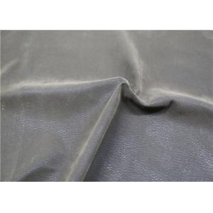 Garment Jacket Napped Leather , Custom PU Leather Flocking Fabric
