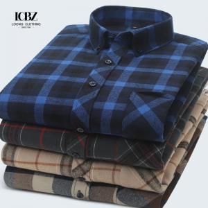 LCBZ Man Fabric Shirt Flannel Long Sleeve Custom Design Shirts for Men Casual Style