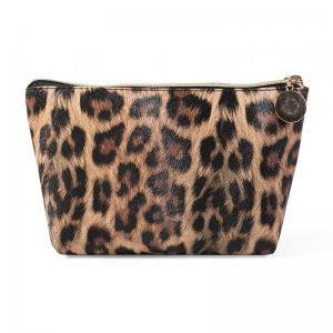 Travel Portable Waterproof Leather Leopard Print Cosmetic Bag Storage