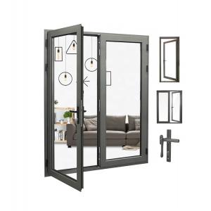 Vertical Swing Aluminium Casement Doors , Internal Double Casement Door ISO9001