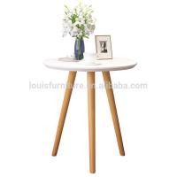 China Three Legs Center Coffee Table , Modern Side Tables For Living Room white desktop&wooden leg/white leg on sale