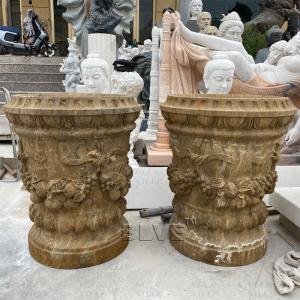 Marble Planter Urns Large Floor Vases home decor Natural Stone Garden Flowerpot Large Antique
