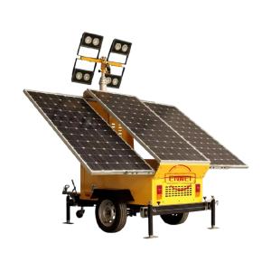 China All-in-One Solar Power Trailer With CCTV Lighting Tower Alarm System For Road Work supplier