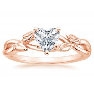 OEM Heart Shape Moissanite Ring , 5.5mm 9k Rose Gold Ring 0.6 Carat