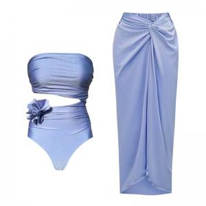 Three Piece Swimwear Padded Cups and Wire Free Support for Fashionable Look