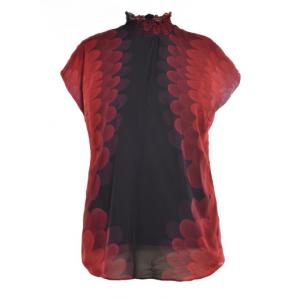 China Colorful Printed Short Sleeve Tops In Chiffon Quality for Women wholesale
