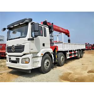 China 375hp Crane Cargo Truck Truck SHCMAN H3000 8x4 Eurov Mobile Crane Truck supplier