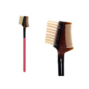 Professional Private Label Eye Brow Brush Comb With Wooden Handle , Dual Ended