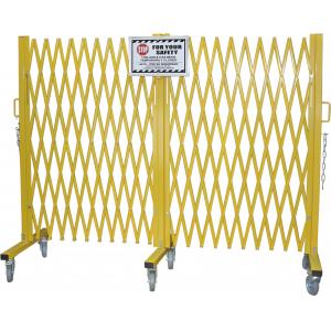 China Yellow Folding Barrier Gate Accordion Safety Barriers Max Opening 20’ X 52 ½” High supplier