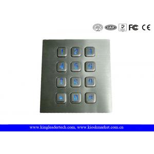 Illuminated Backlit Metal Keypad 3x4 Matrix for Low-lit / Dark Envirement