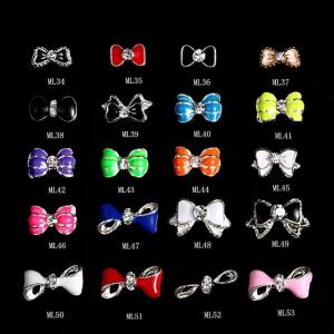 Hot NEW Wholesale nail art Jewelry 3D Bows Alloy Nail Art Jewelry Nail rhinestones Sticker Supplier Number ML34-53