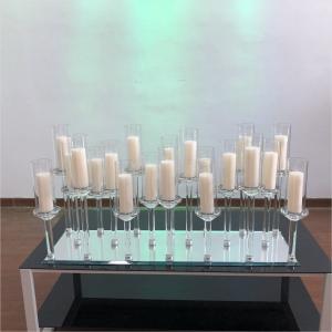 China New design 20 arms crystal candelabra wedding glass candle stick holder supplier