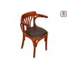 China Vintage Wood Leather Dining Chairs With Arms Oak Wooden Wedding Chairs wholesale