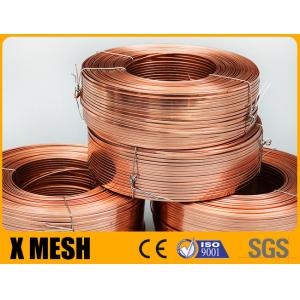 China 2.25x0.5mm Copper Coated Flat Stitching Wire Electro Galvanized For Carton Machine supplier
