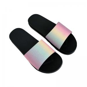 Shining Rainbow Open Toe Flat Slippers Outdoor Iridescent Slide Sandals