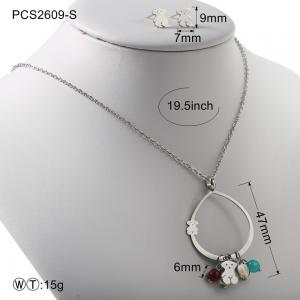 China Gold Or Silver Water Drop Cute Beat Set / 15g Stainless Steel Necklace And Earrings wholesale
