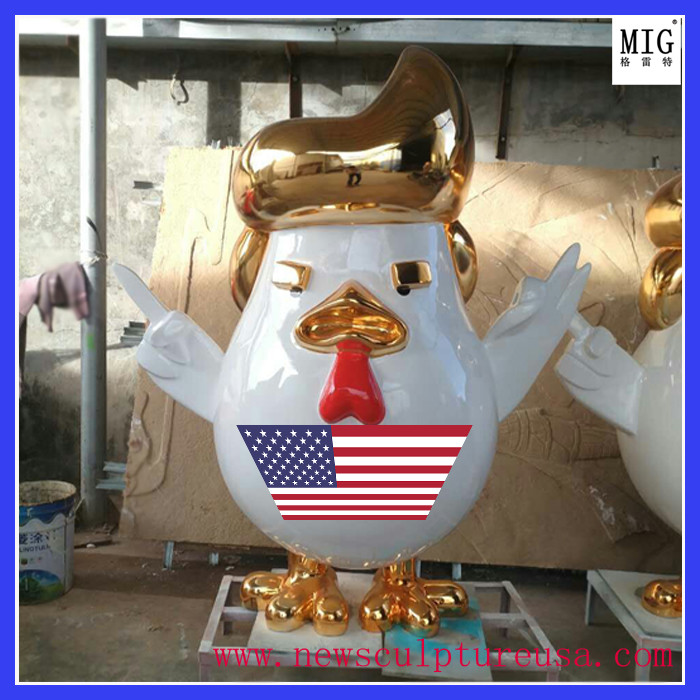 Hotel party event Props and oddities Donald trump imitation rooster statue fiberglass statue ...